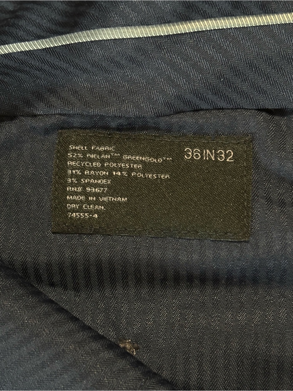 jf j.ferrar Navy Slim Dress Shirt with Red Accent - Picture 4 of 6